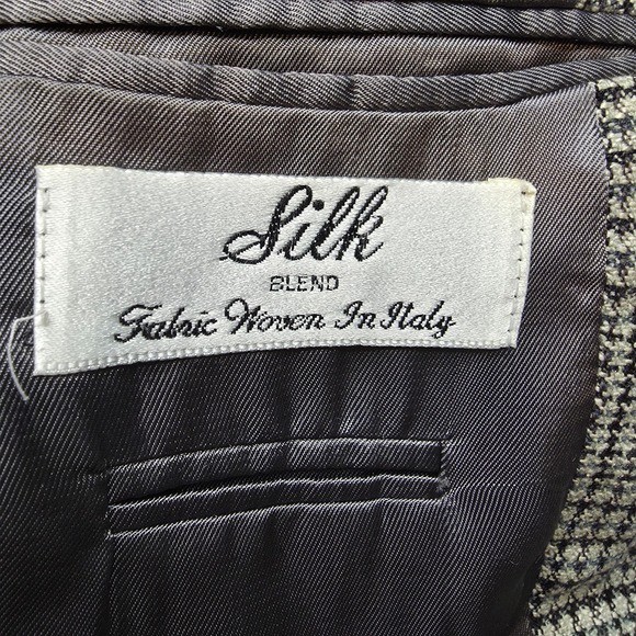Gianfranco Ruffini Blazer Mens 46R Gray Glenplaid Sports Coat Jacket Silk 2B - Picture 13 of 16